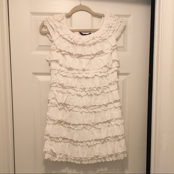 French Connection Dresses & Skirts - French Connection Cotton Ivory Ruffle Dress